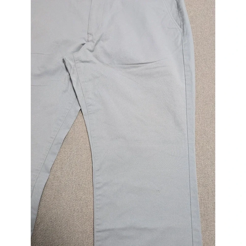 BONOBOS Pants Men's Light Gray 38x30 Slim Fit Cotton Blend Stretch Chinos Office